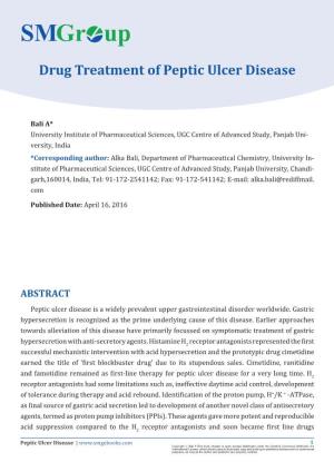 Drug Treatment of Peptic Ulcer Disease Bali A