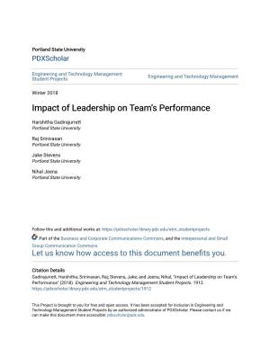 Impact of Leadership on Team's Performance