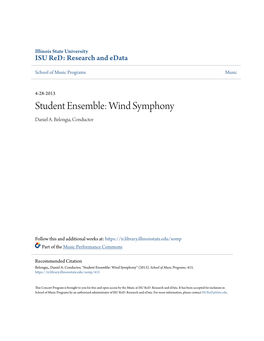 Student Ensemble: Wind Symphony Daniel A