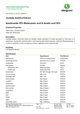 Centella Asiatica Extract Asiaticoside 35% Madecassic Acid & Asiatic Acid