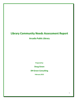 Library Community Needs Assessment Report