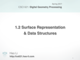 1.2 Surface Representation & Data Structures