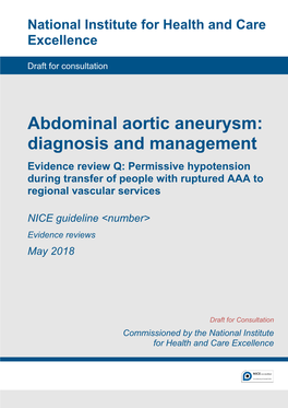 Abdominal Aortic Aneurysm: Diagnosis and Management