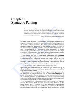 Chapter 13 Syntactic Parsing