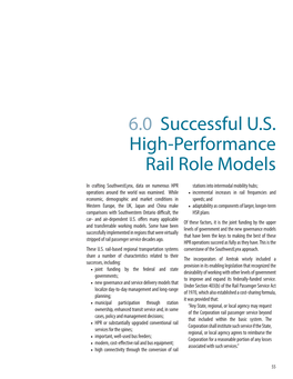 6.0 Successful U.S. High-Performance Rail Role Models