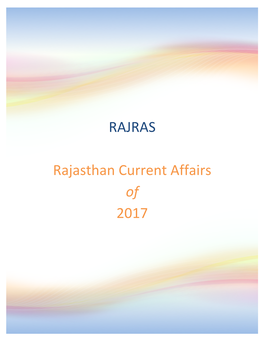 RAJRAS Rajasthan Current Affairs of 2017