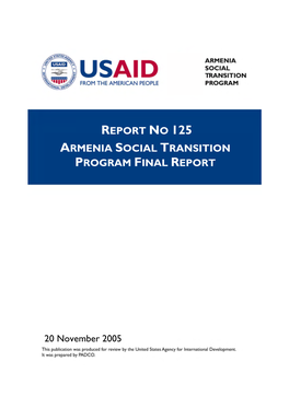 Report No 125 Armenia Social Transition Program Final Report