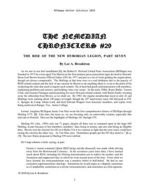 The Nemedian Chroniclers #29 [WS19]
