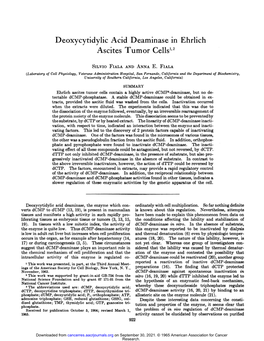 Deoxycytidylic Acid Deaminase in Ehrlich Ascites Tumor Cells1'2