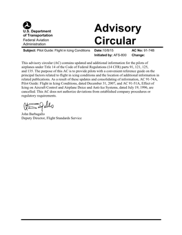 FAA Advisory Circular AC 91-74B