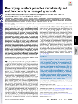 Diversifying Livestock Promotes Multidiversity and Multifunctionality in Managed Grasslands