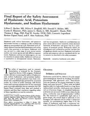 Final Report of the Safety Assessment of Hyaluronic