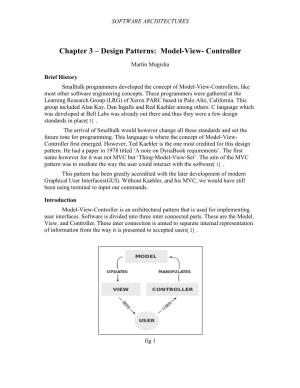 Chapter 3 – Design Patterns: Model-View- Controller