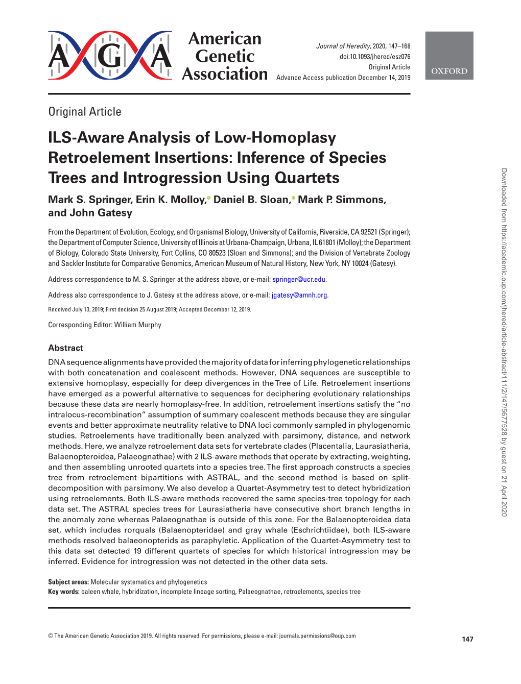 Inference of Species Trees and Introgression Using Quartets