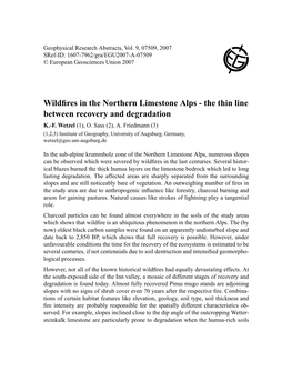 Wildfires in the Northern Limestone Alps