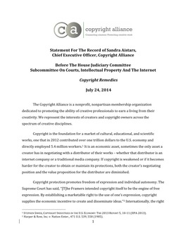 FINAL 07 24 2014 Statement for the Record On