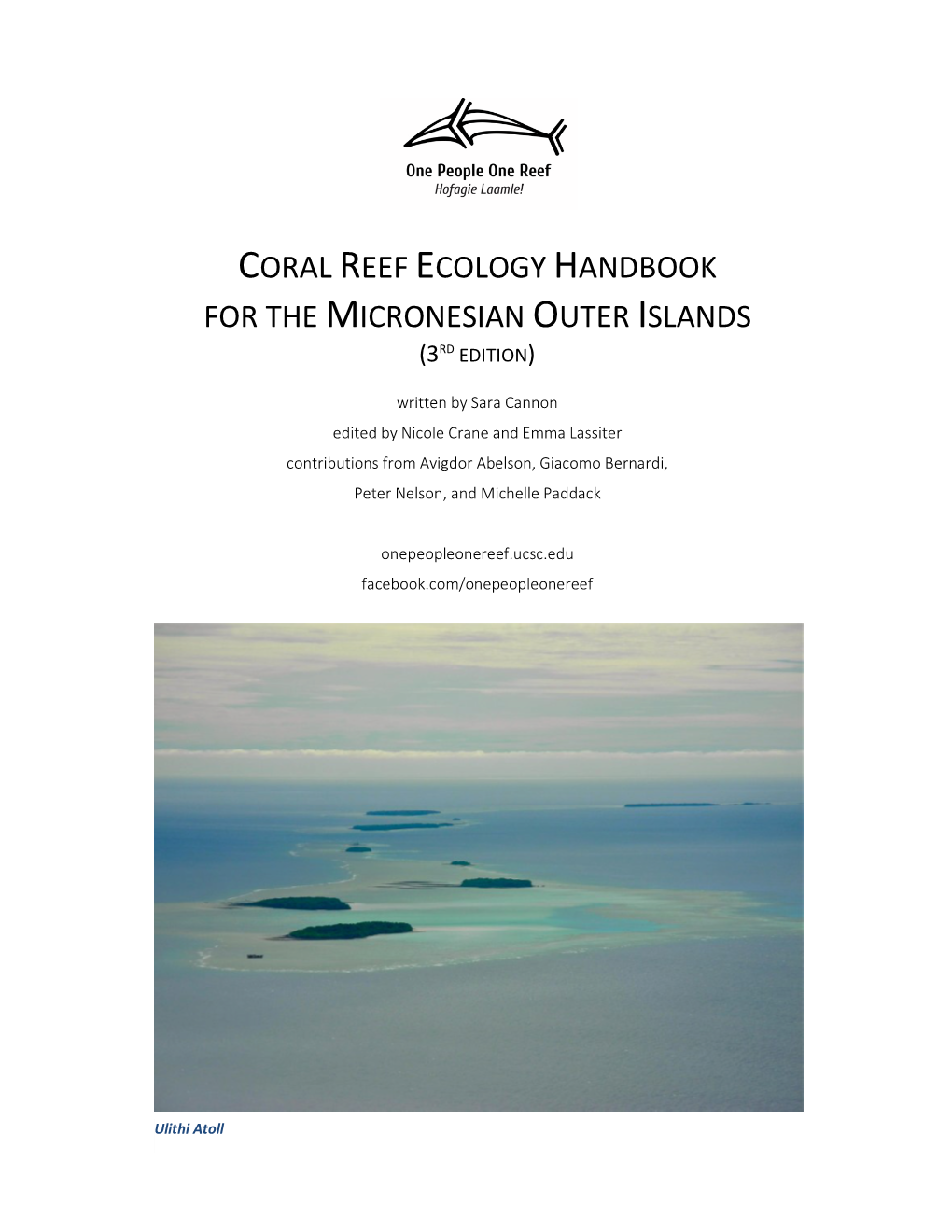 Coral Reef Ecology Handbook for the Micronesian Outer Islands (3Rd Edition)