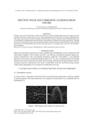 Friction, Wear and Corrosion: Learning from Nature