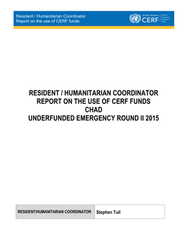 Resident / Humanitarian Coordinator Report on the Use of CERF Funds