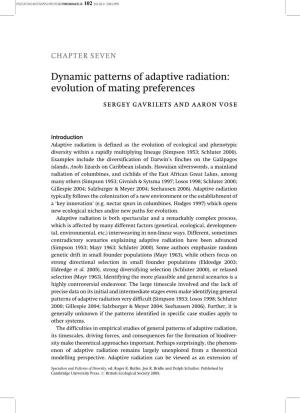 Dynamic Patterns of Adaptive Radiation: Evolution of Mating Preferences Sergey Gavrilets and Aaron Vose