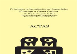 ACTAS IV Jornadas De Investigación En Humanidades Homenaje A