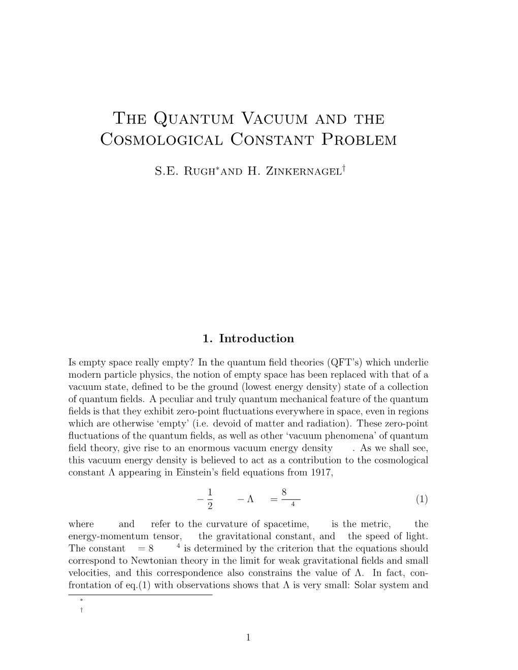 The Quantum Vacuum and the Cosmological Constant Problem