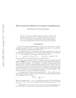 FIBERS of PARTIAL TOTALIZATIONS of a POINTED COSIMPLICIAL SPACE 3 and a Natural Equivalence