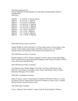 AFS Policy Statement #32: STUDY REPORT on DAM REMOVAL for the AFS RESOURCE POLICY COMMITTEE (Full Text)