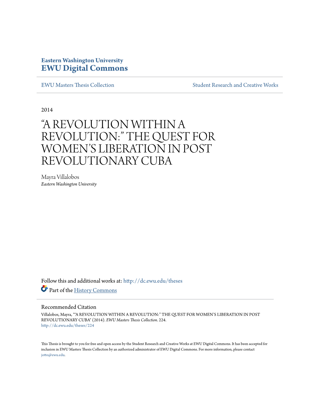 The Quest for Women's Liberation in Post Revolutionary Cuba