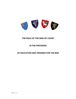 The Role of the Inns of Court in the Provision Of