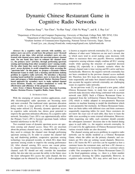 Dynamic Chinese Restaurant Game in Cognitive Radio Networks