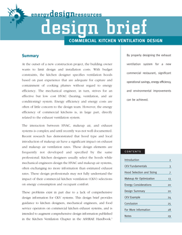 Commercial Kitchen Ventilation Design Guide