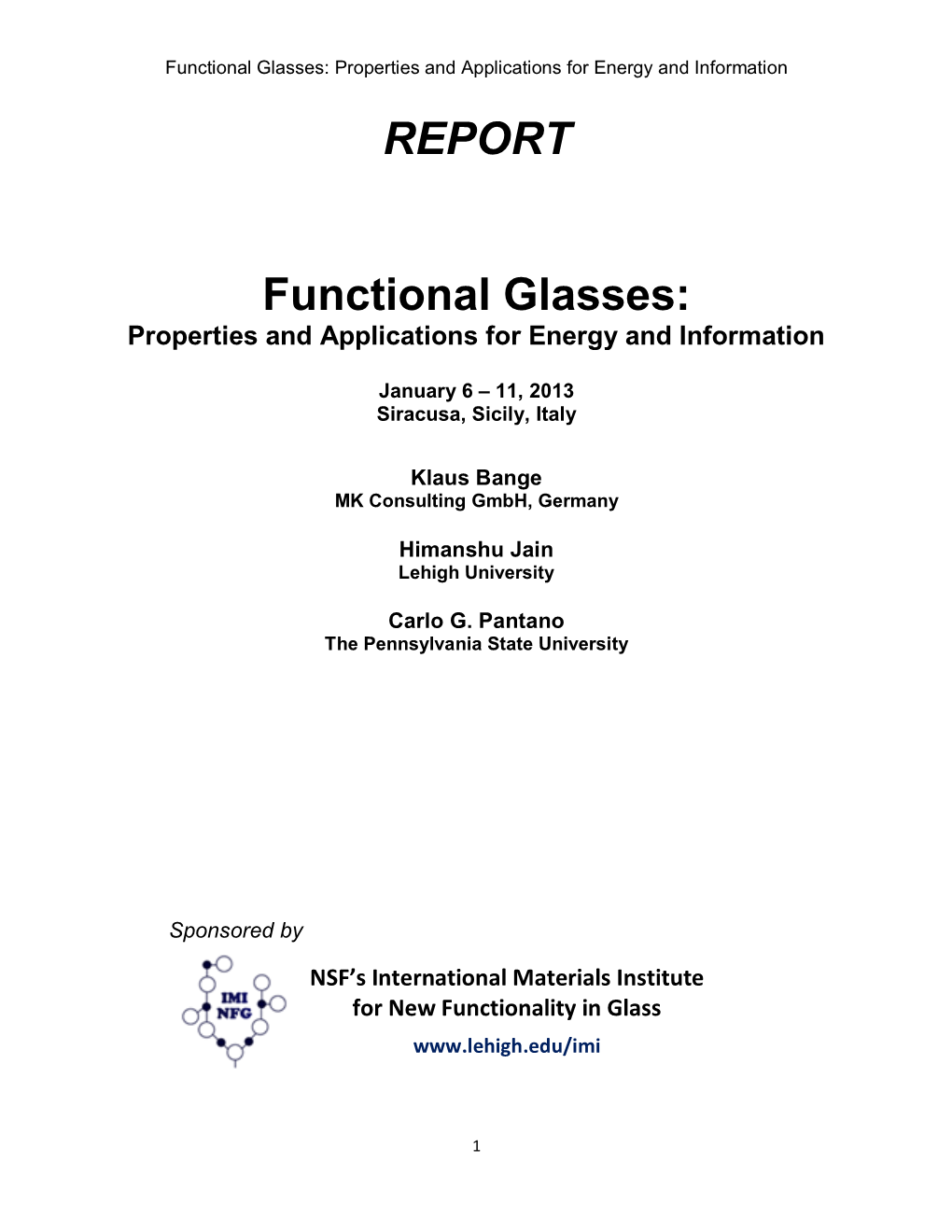 REPORT Functional Glasses