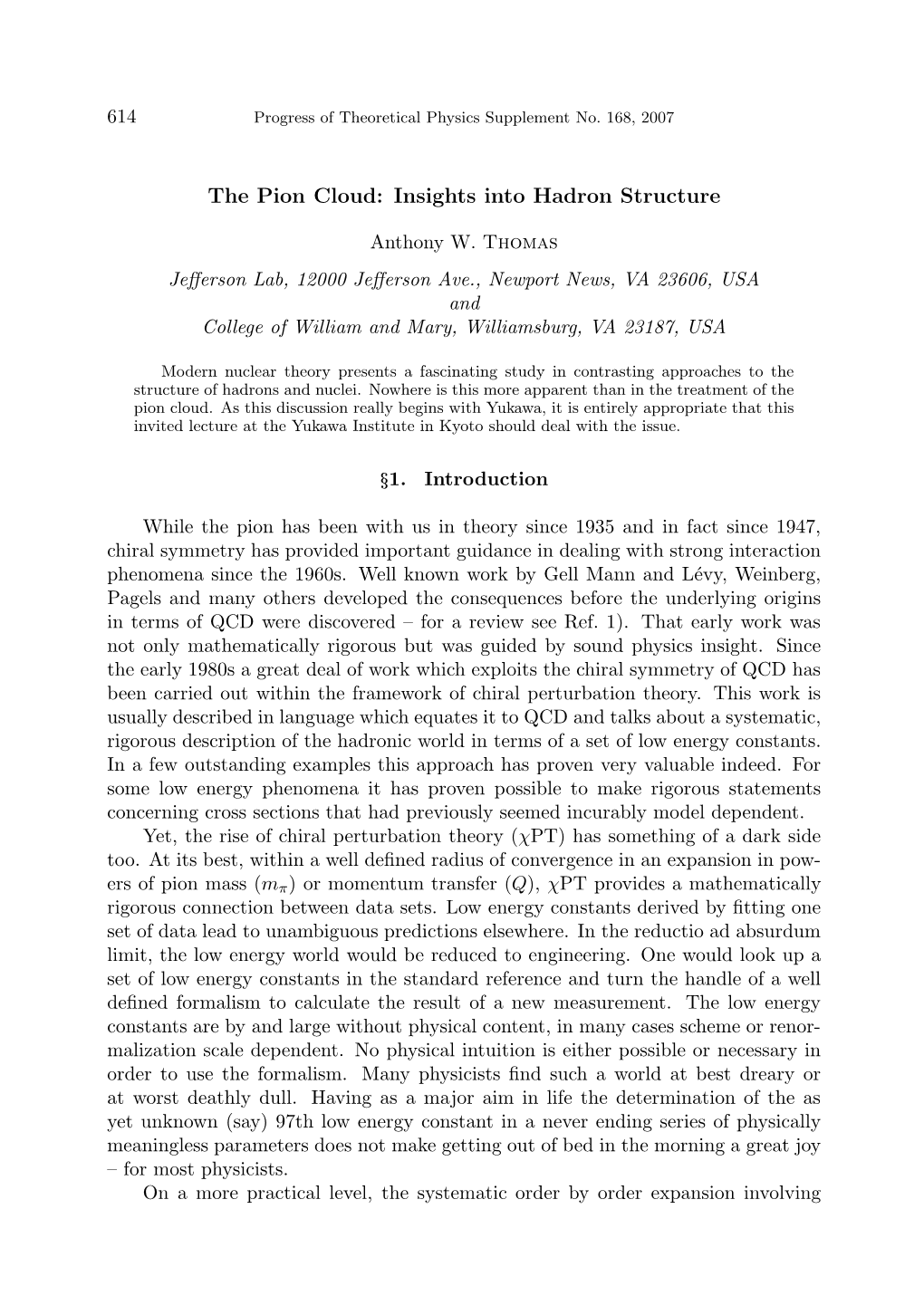 The Pion Cloud: Insights Into Hadron Structure