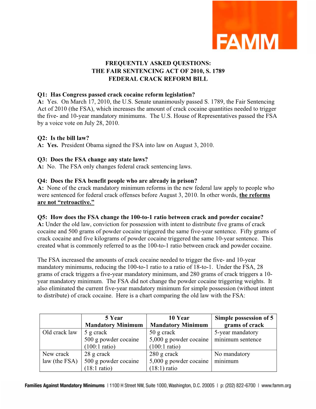 Fair Sentencing Act of 2010, S