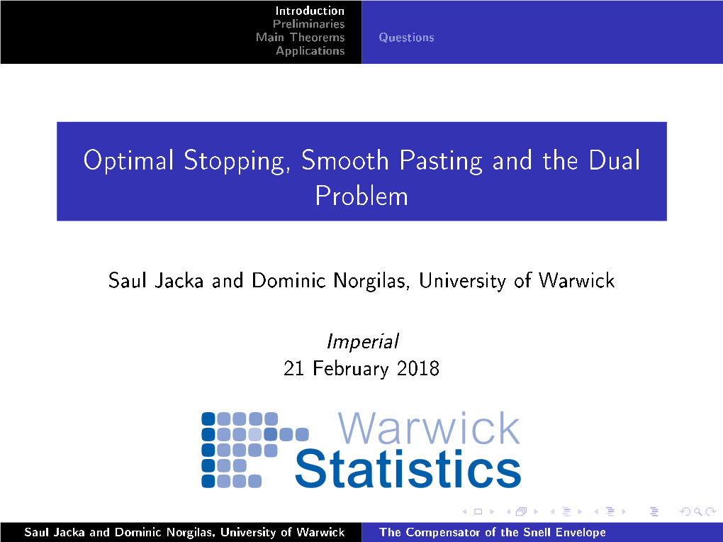 Optimal Stopping, Smooth Pasting and the Dual Problem