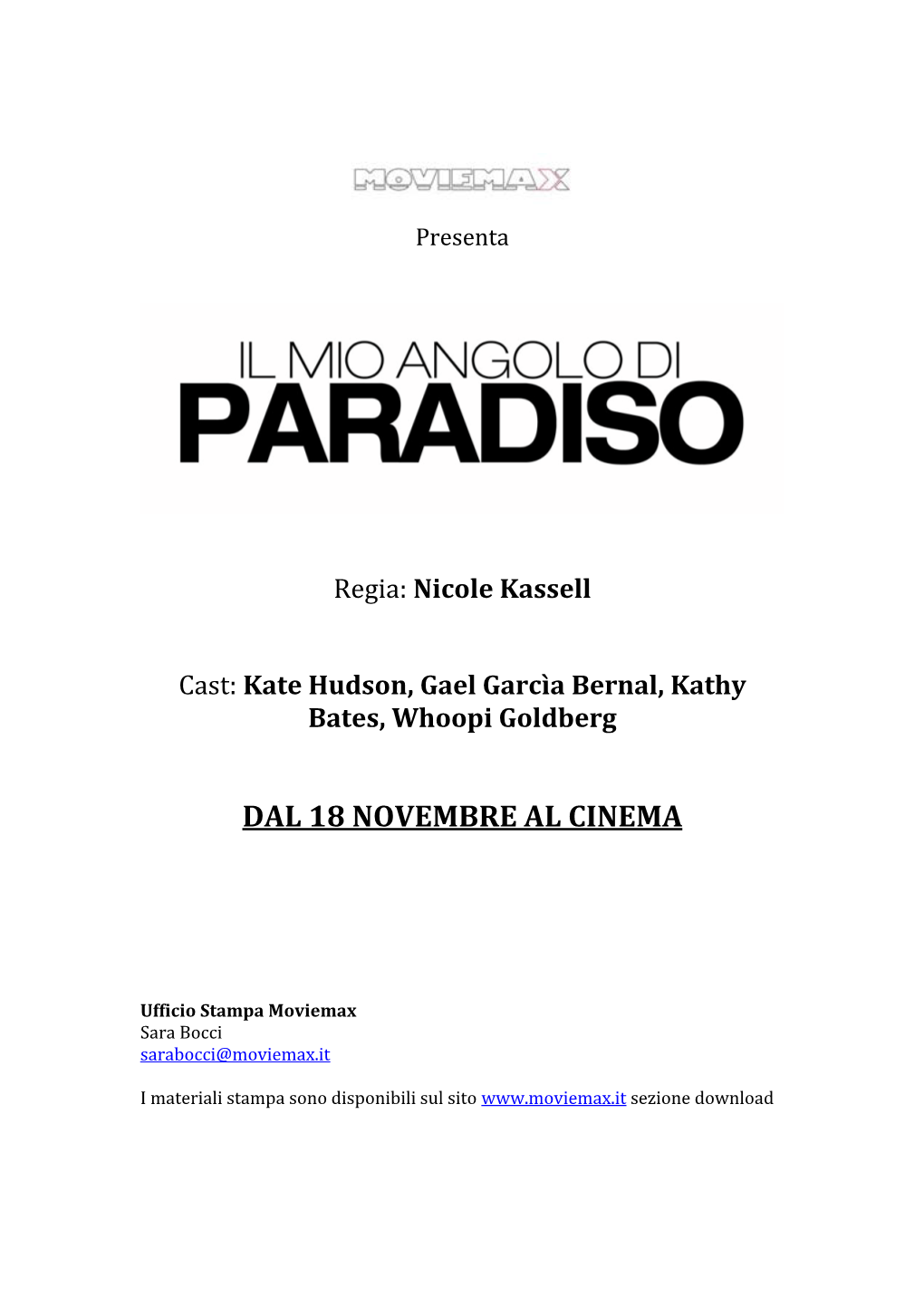 Dal 18 Novembre Al Cinema