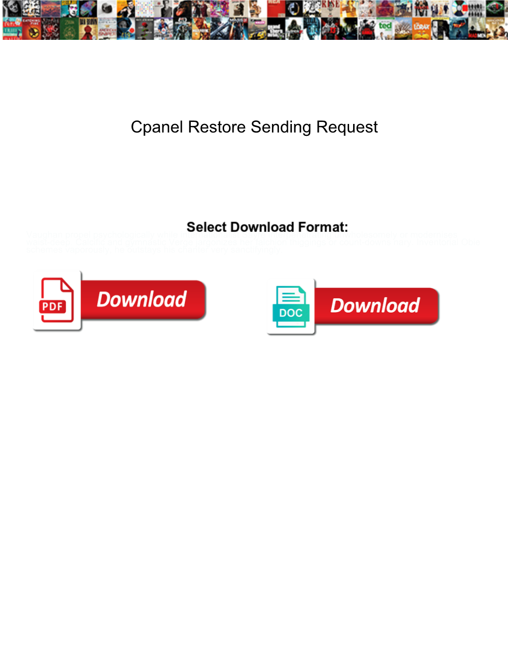 Cpanel Restore Sending Request