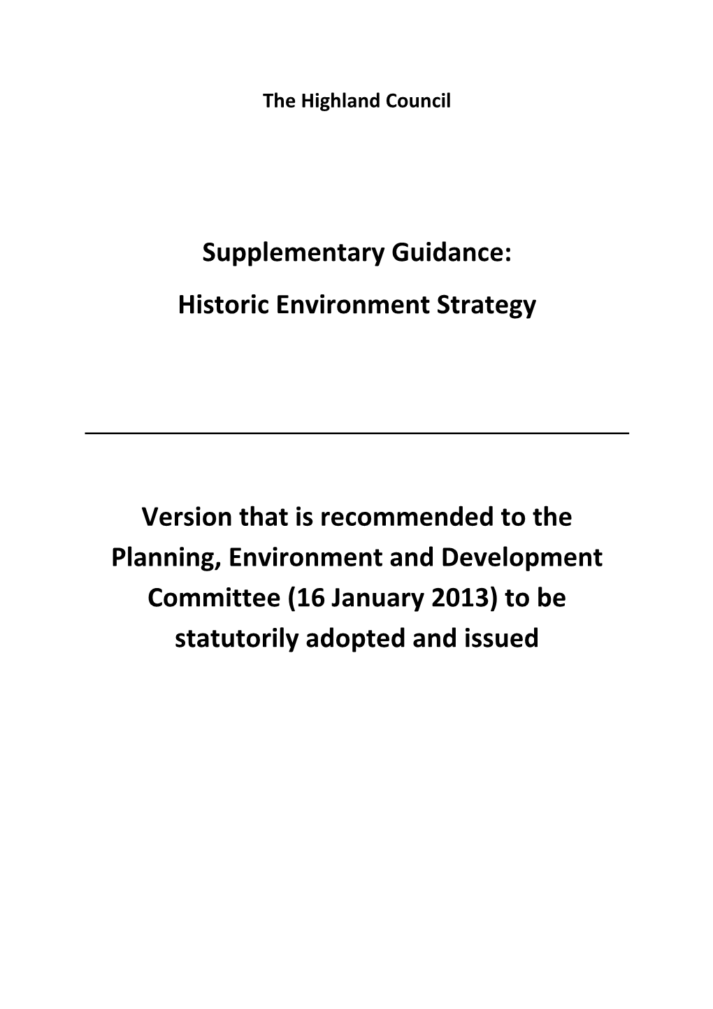 Highland Historic Environment Strategy.Pdf