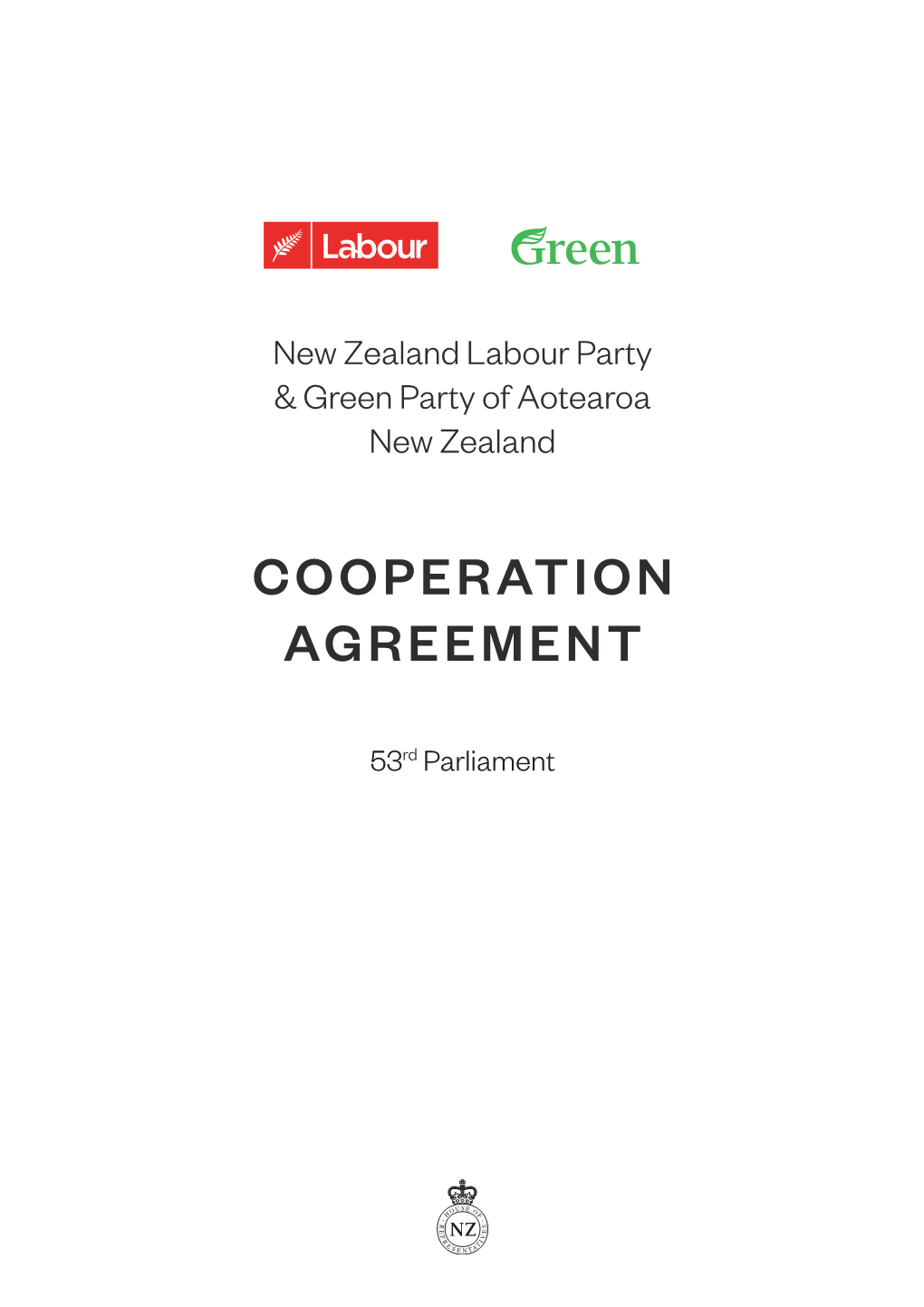 Labour and Greens Cooperation Agreement