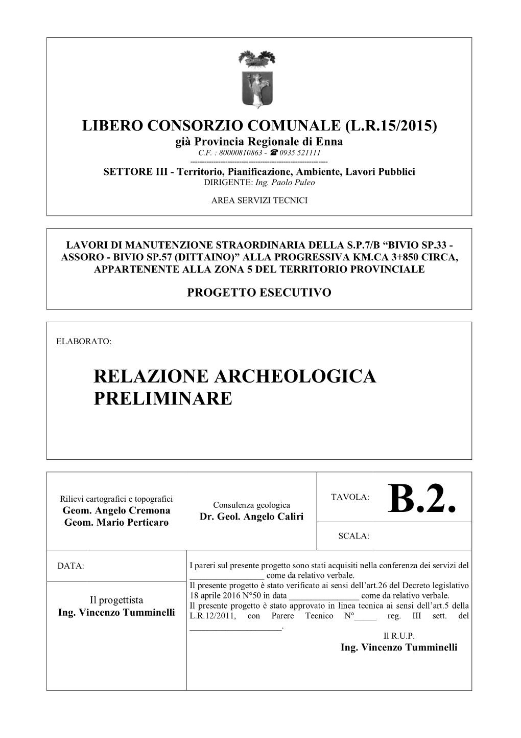 Relazione Archeologica Assoro S.P. 7A