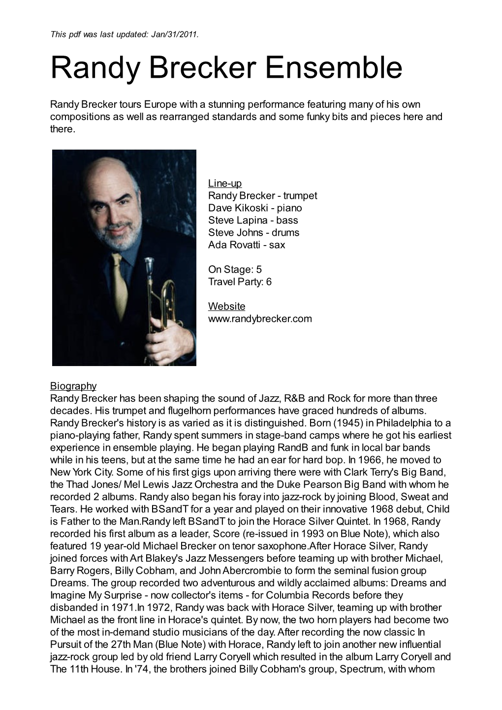 Randy Brecker Ensemble