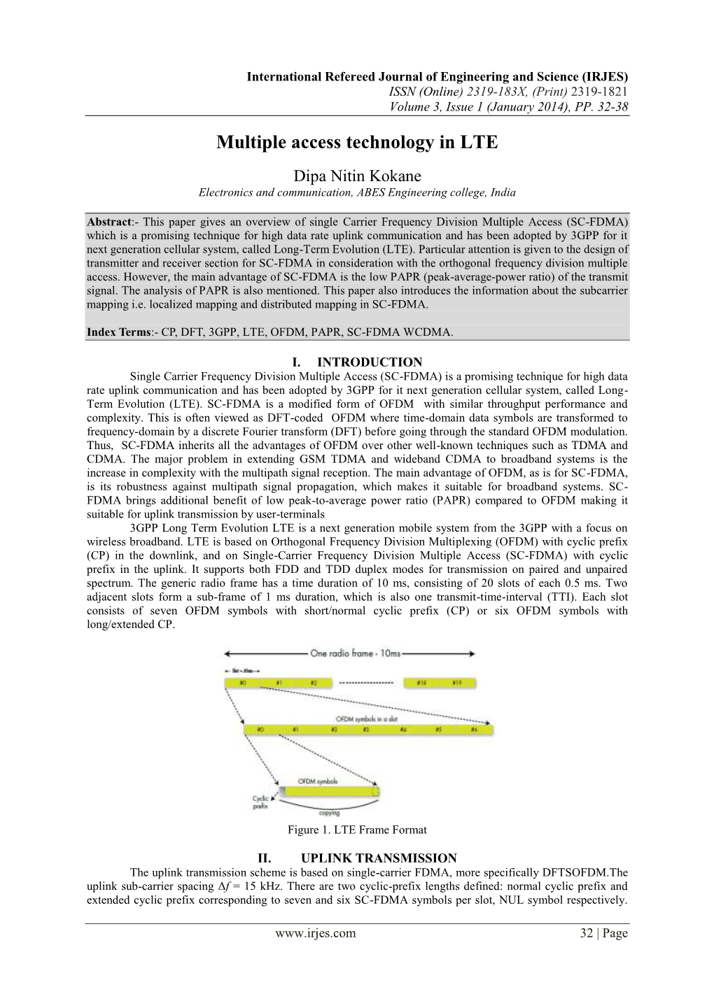 Multiple Access Technology in LTE