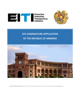 EITI Candidature Application of the Republic of Armenia