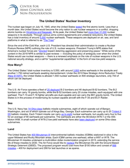 The United States' Nuclear Inventory