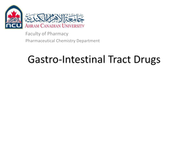 Gastro-Intestinal Tract Drugs