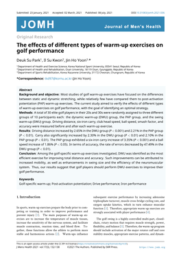 The Effects of Different Types of Warm-Up Exercises on Golf Performance