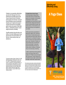 Selecting and Effectively Using a Yoga Class
