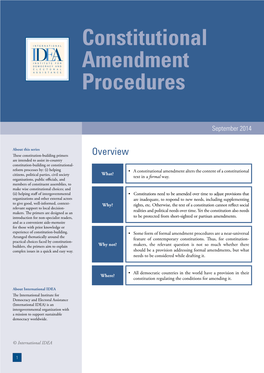 Constitutional Amendment Procedures