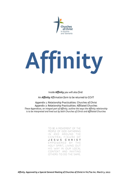 Inside Affinity You Will Also Find: an Affinity